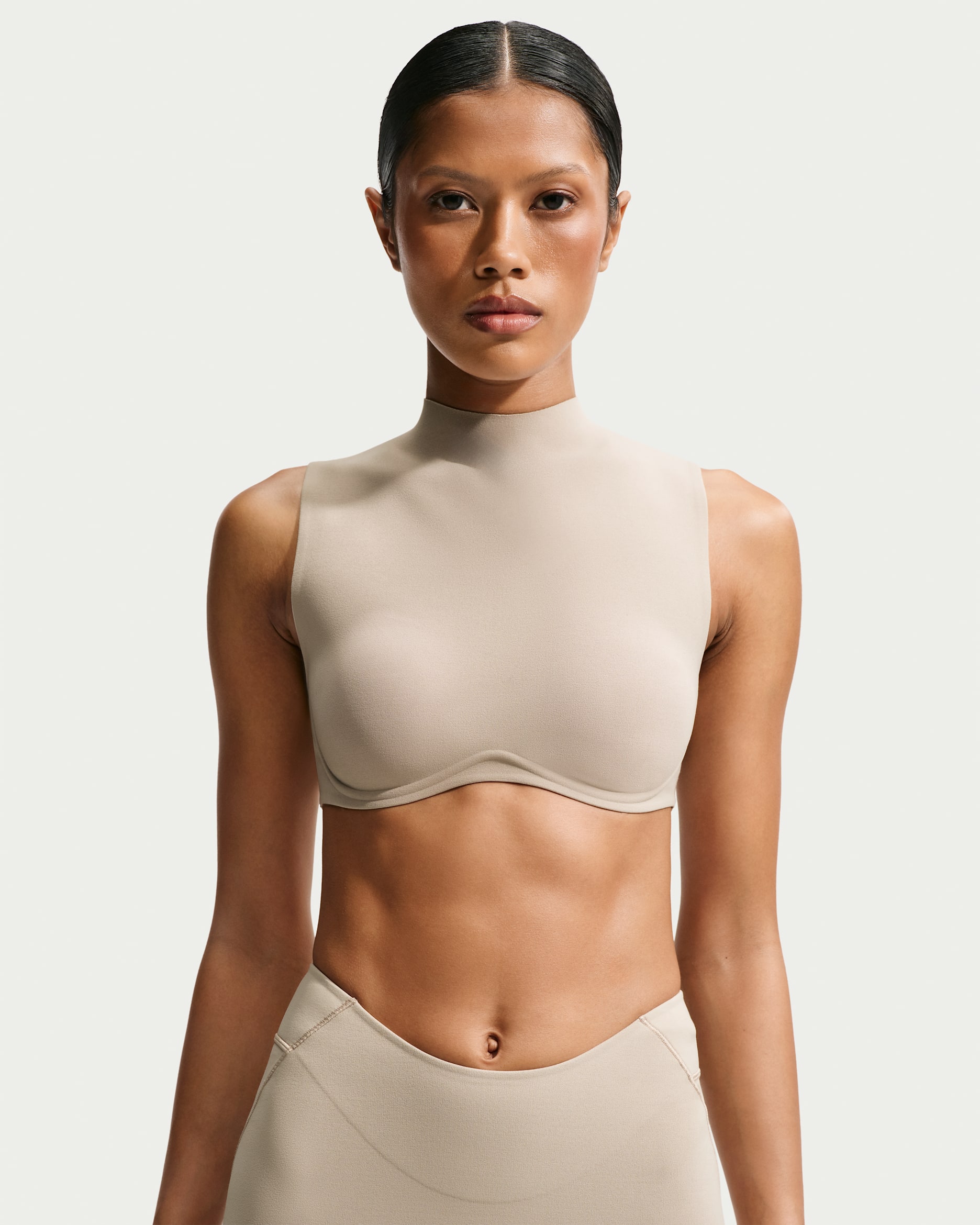 nakes ネイクス　KNIT BRA TOP NikeSKIMS Studio Stretch Women's Medium-Support Mock Neck Sports